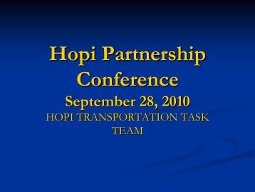 Hopi Transportation Task Team - Arizona Tribal Transportation