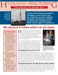 Hydraulic fracturing - Northern Plains Resource Council