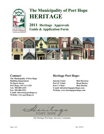 HERITAGE - Port Hope HBIA