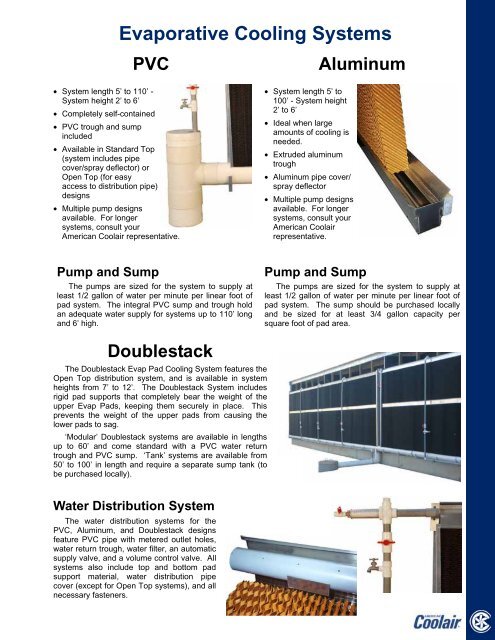 Evaporative Cooling Systems - American Coolair