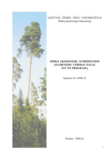 2007 metų tyrimų rezultatų analizės ataskaita - Aplinkos apsaugos ...
