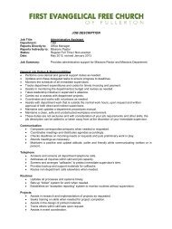 Application For Employment Executive Pastor - Evfree Fullerton