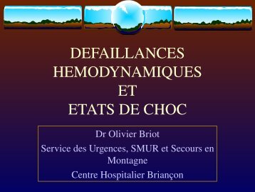 Etat de Choc, Dr Briot - Association Nationale des MÃ©decins du ...