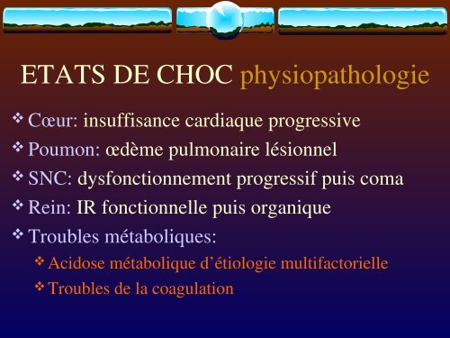 Etat de Choc, Dr Briot - Association Nationale des MÃ©decins du ...