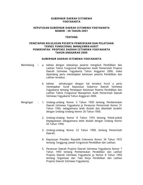 Gubernur Daerah Istimewa Pemda Di Yogyakarta