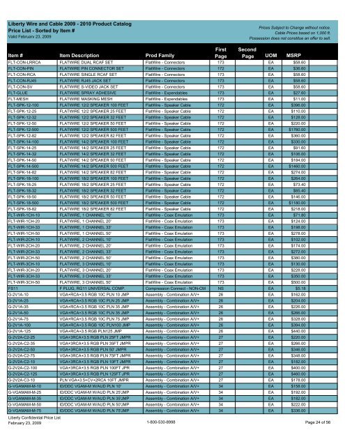 MSRP Price List