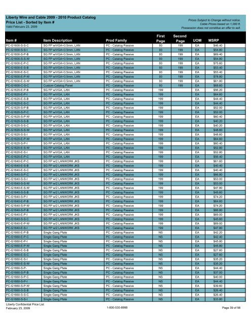 MSRP Price List