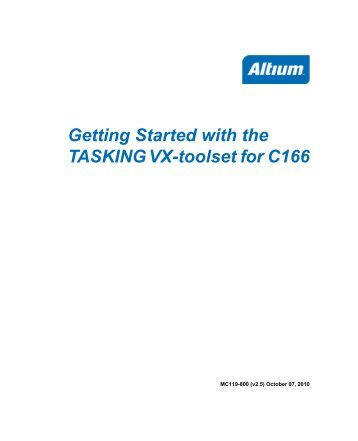 Getting Started with the TASKING VX-toolset for C166