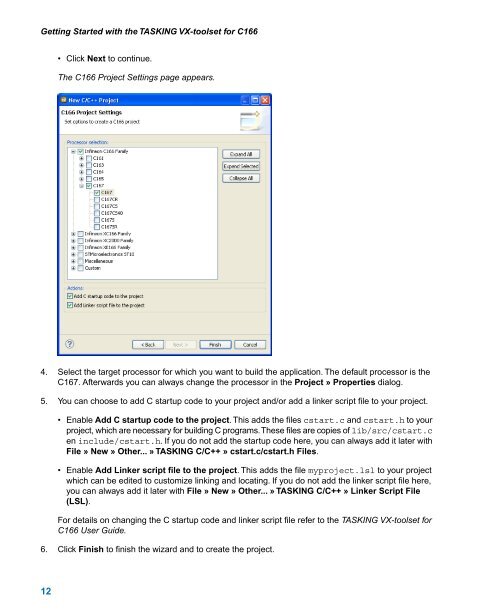 Getting Started with the TASKING VX-toolset for C166