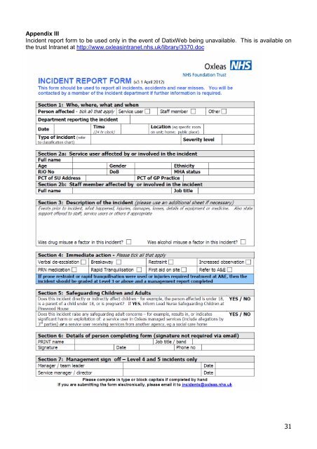 Incident Management Policy and Procedure 652.0 KB - Oxleas NHS ...