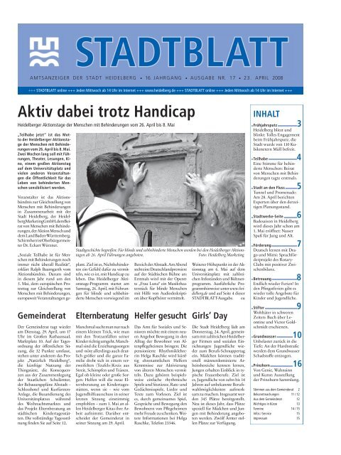 Ausgabe 17 Vom 23 April 2008 Stadt Heidelberg