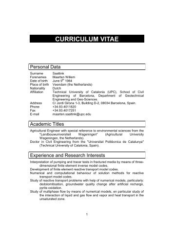 CURRICULUM VITAE - UPC