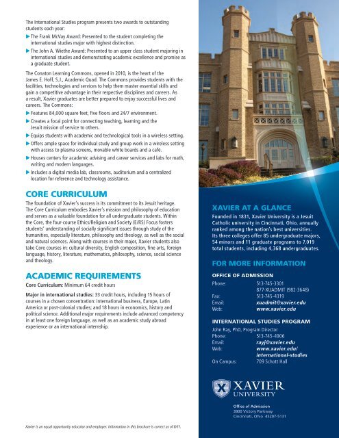 INTERNATIONAL STUDIES - Xavier University