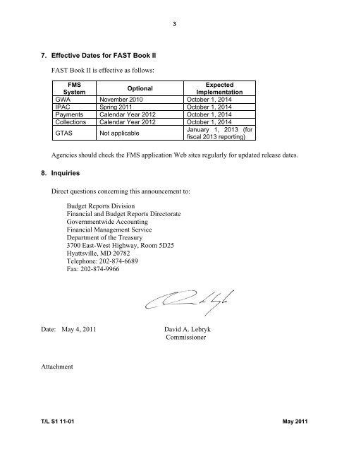 Transmittal Letter No. S1 11-01 Volume I To - Financial ...