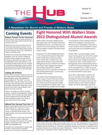 Eight Honored With Walters State 2012 Distinguished Alumni Awards