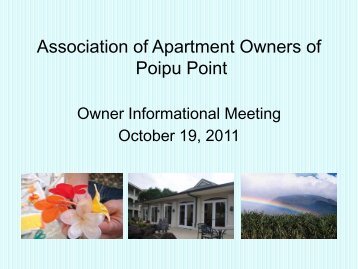 Association of Apartment Owners of Poipu Point - Diamond Resorts ...