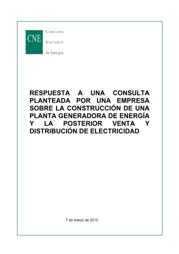 respuesta a una consulta planteada por una empresa sobre la ...