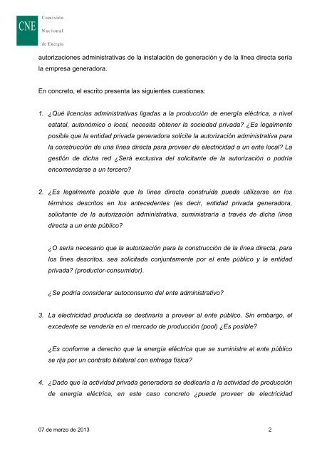 respuesta a una consulta planteada por una empresa sobre la ...