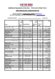 Additional Equipment & Services - Price List & Order Form ... - Ortra