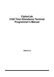 CipherLab 5100 Time Attendance Terminal Programmer's Manual