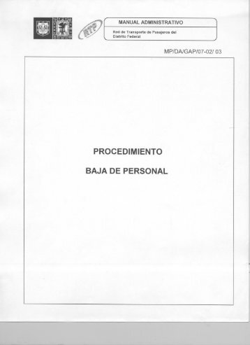 PROCEDIMIENTO BAJA DE PERSONAL - RTP