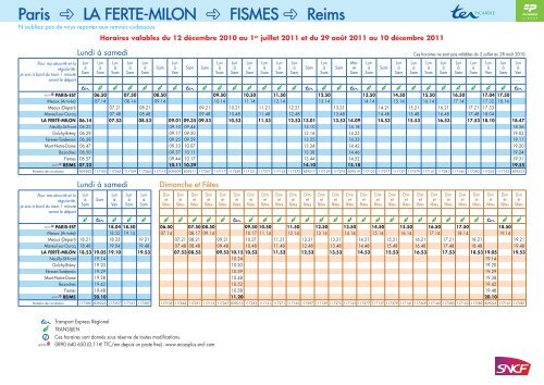 Paris LA FERTE-MILON FISMES Reims - TER SNCF