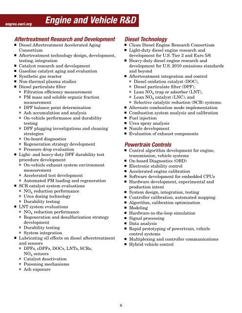 Automotive Engineering Capabilities - Southwest Research Institute