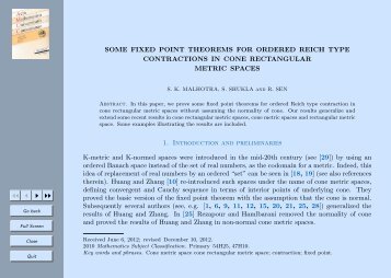 SOME FIXED POINT THEOREMS FOR ORDERED REICH TYPE ...