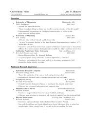 Curriculum Vitae Lars N. Hansen - Rock and Mineral Physics Lab