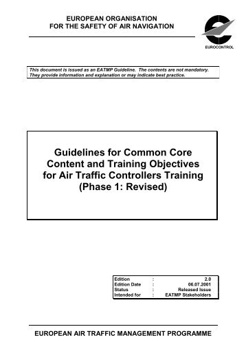 Guidelines for Common Core Content and Training Objectives for ...