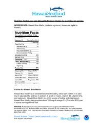 INGREDIENTS: Blue marlin (Makaira nigricans ... - Hawaii Seafood