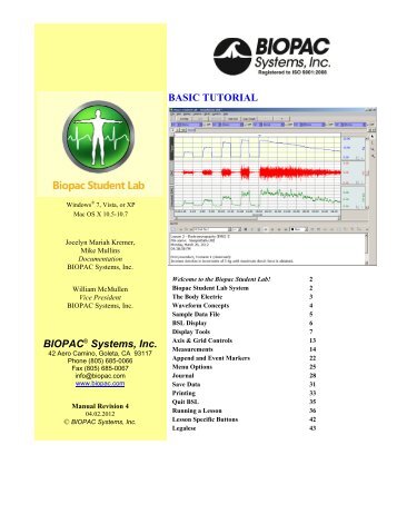 BSL 4 Tutorial - Biopac