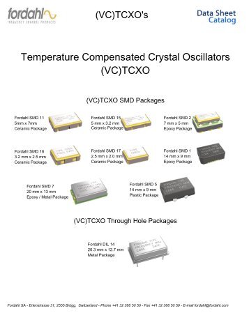 Temperature Compensated Crystal Oscillators (VC)TCXO