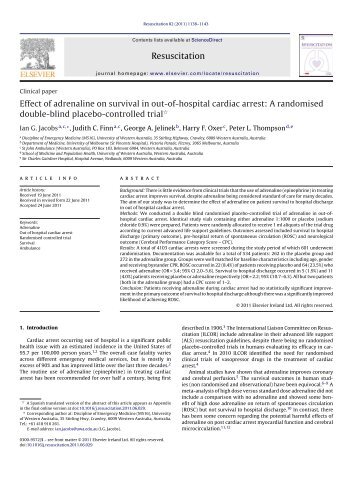 Effect of adrenaline on survival in out-of-hospital cardiac arrest: A ...