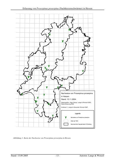 Erfassung von Proserpinus proserpina (Nachtkerzenschwärmer)