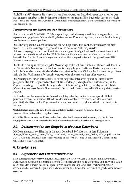 Erfassung von Proserpinus proserpina (Nachtkerzenschwärmer)