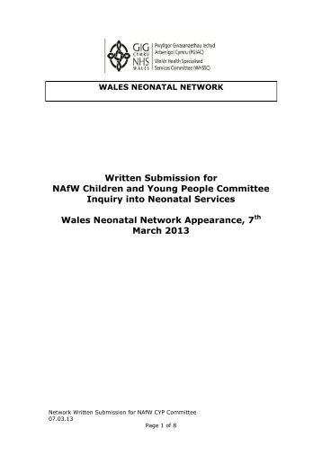 CYP(4)-08-13 Paper 2 - Wales Neonatal Network - Senedd ...