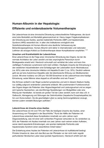 Human-Albumin in der Hepatologie: Effiziente und ... - CSL Behring