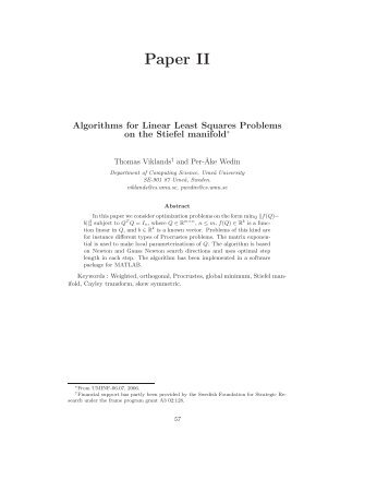 Algorithms for Linear Least Squares problems on the Stiefel manifold