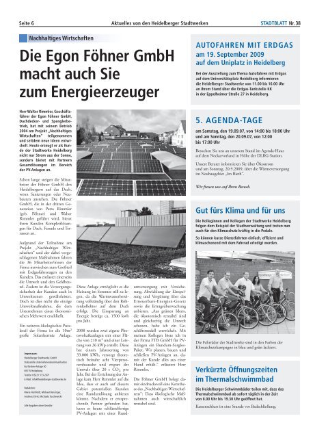 Stadtblatt Nummer 38 vom 16. September 2009 - Stadt Heidelberg