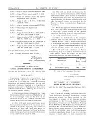 Government Notifications - Government of Puducherry