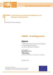 CARIM – Profil Migratoire Algérie