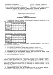 Apostila sobre AplicaÃ§Ãµes de Matrizes (pdf, 38kb) - Unesp