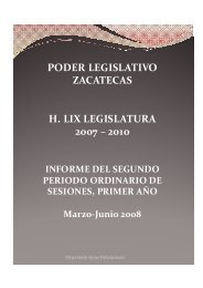 Segundo PerÃ­odo - Congreso del Estado de Zacatecas