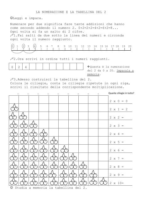 Tutte Le Numerazioni E Le Tabelline Da 2 A 9 La Teca Didattica