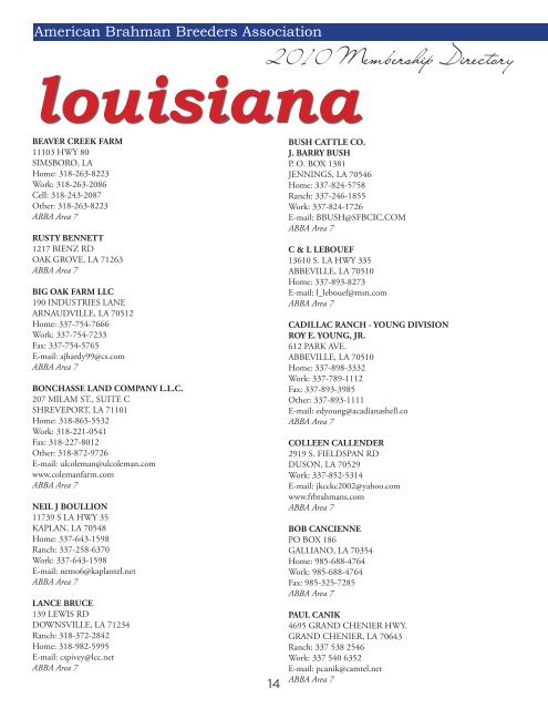 2010 Membership Directory - American Brahman Breeders ...