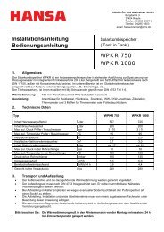 Anleitung Solarkombispeicher - Hansa Brenner