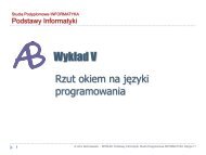 WykÅad 5: Rzut oka na jÄzyki i systemy programowania..