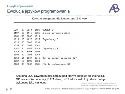 WykÅad 5: Rzut oka na jÄzyki i systemy programowania..