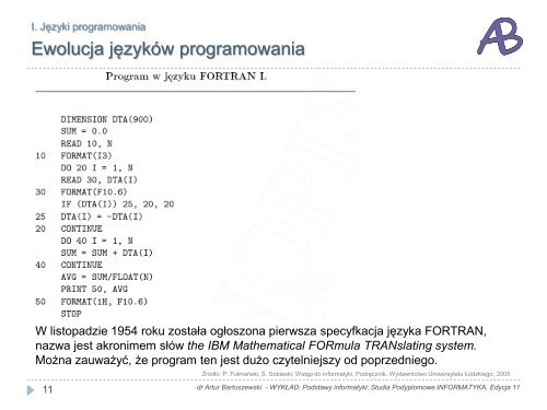 WykÅad 5: Rzut oka na jÄzyki i systemy programowania..